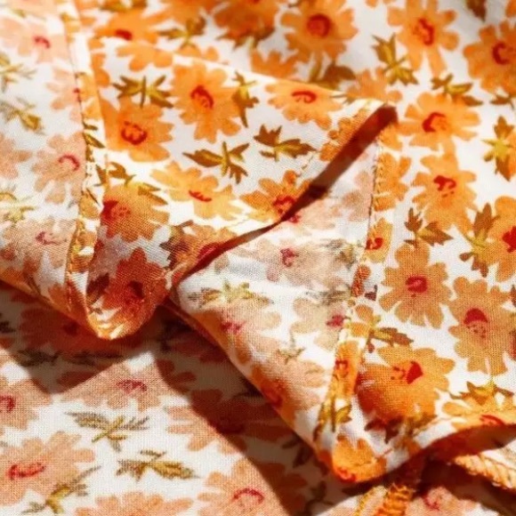 SOLD OUT Orange Boho Floral Maxi Ruffle Wrap Skirt - Picture 6 of 6